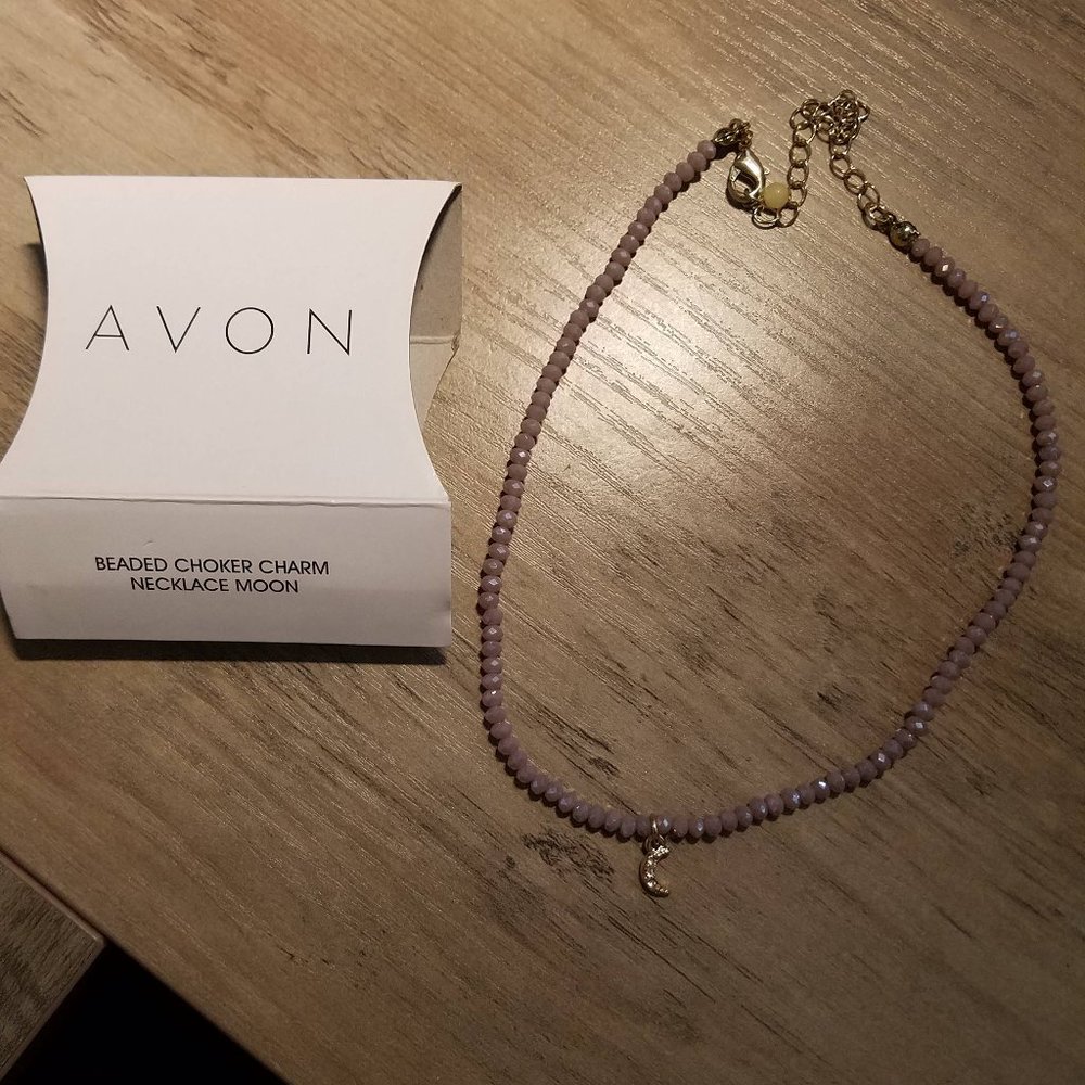 Avon Moon Choker Charm Necklace